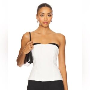 REVOLVE Black and White Strapless Blouse